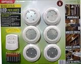 Lightmates LED Wireless Puck Lights with Remote & Batteries - 6 Pack