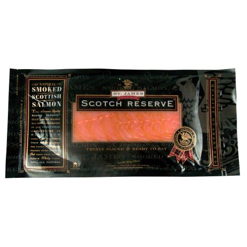 St. James Scottish Reserve Sliced Skinless Smoked Salmon, 1 pound Package