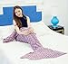 DDMY Mermaid Tail Blanket for Kids Teens Adult Handmade Wave Mermaid Blankets Crochet Knitting Blanket Seasons Warm Soft Living Room Sleeping Bag Best Birthday (A-Light Purple-Adult)