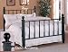 BLack finish metal headboard and footboard