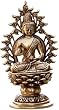 Sitting Buddha Brass Statue Sculpture 6 x 4.25 x 10.5 inches (mst334)