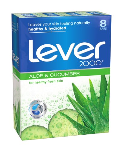 Lever 2000 Skin Hydrating Bar, Aloe Cucumber, 8Count, 4Ounce Bars (Pack of 3)