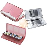 Tomato Red Game Card Case Holder + Pink Hard Crystal Case + LCD Screen Protector for Nintendo DS Lite NDSL