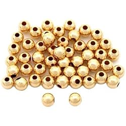 50 Gold Filled Round Seamless Ball Beads Jewelry 3mm