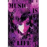 Music Is Life (Face) Art Poster Print - 22x34