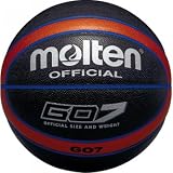 ＜バスケットボール＞molten(モルテン) 合皮 GO7 ブラック×オレンジ×ブルー 7号 BGO7KOBの画像