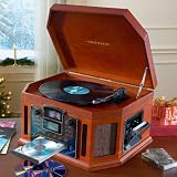 Crosley CR2404A Songwriter 5-in1 Ripping Entertainment Center w/ CD Burner - AM/FM Radio - Turntable - Cassette Player