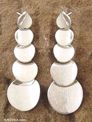 Earrings  'Moon Reflection' 0.7 W 0.2 W 2.0 L