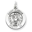 Sterling Silver Antiqued Saint Florian Medal