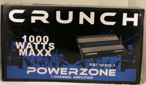 Crunch PZi 3000.1D Powerzone 1 Channel D Class Car Amplifier 3000 Watts Powered by Maxxsonics