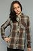 RVCA The Ike Plaid Buttondown in Midnight Brown,Tops (S/S) for Women