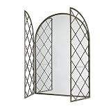 Antique Window Shaped Mirror with Metal 'Doors'