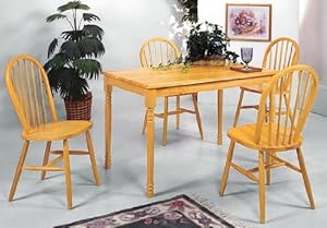 5 Piece Dining Furniture Set With 4 Chairs And Table In A Golden Oak Finish