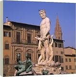 The statue of Neptune in the town of Florence - 40 Inch Canvas Print (101 cm) by Robert Harding