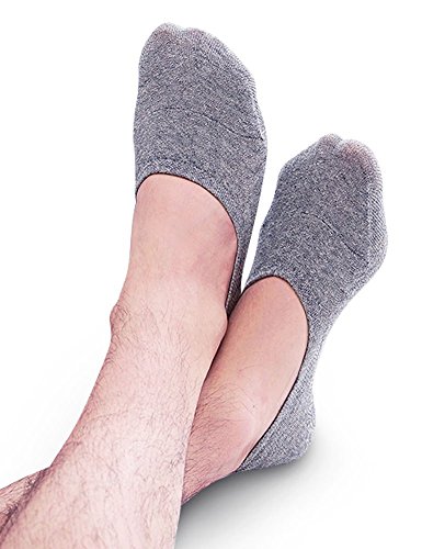 Vero Monte 4 Pairs Mens No Show Boat Shoe Liners *Heel Silicon Non-Slip Grips*