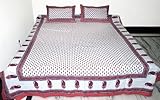Bedspread with Pillow Cover Adorn with Classic Hand Block Print on Cotton F ....