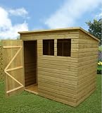 from Shedsansgardenbuildings WOODEN 8X6 GARDEN SHED PRESSURE TREATED PENT SHED 2 WINDOWS DOOR LEFT