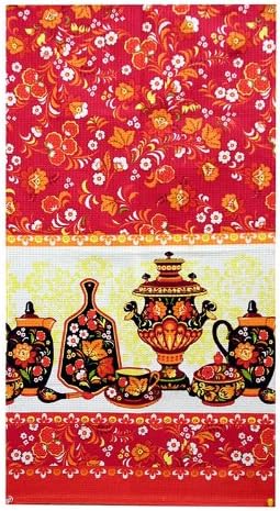 Kitchen Cotton Towel 'Samovar' Red