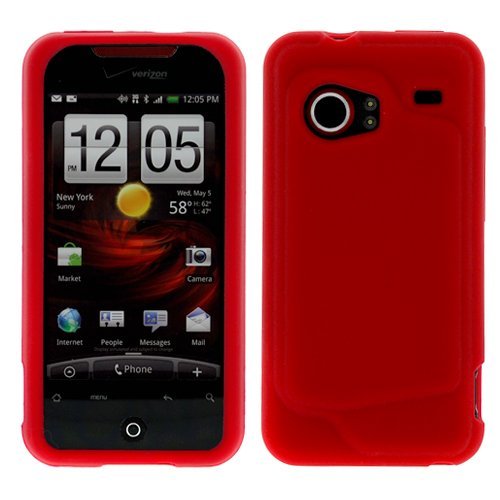 GTMax Soft Rubber Silicone Skin Cover Case Red for Verizon HTC Droid Incredible CDMA Cell Phone
