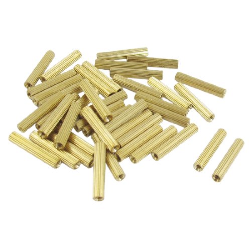 50-Pcs-Female-Threaded-Pillars-Brass-Standoff-Spacer-Gold-Tone-M2x20mm