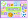 Olive Kids Bedding Personalized Game On Placemat Pink