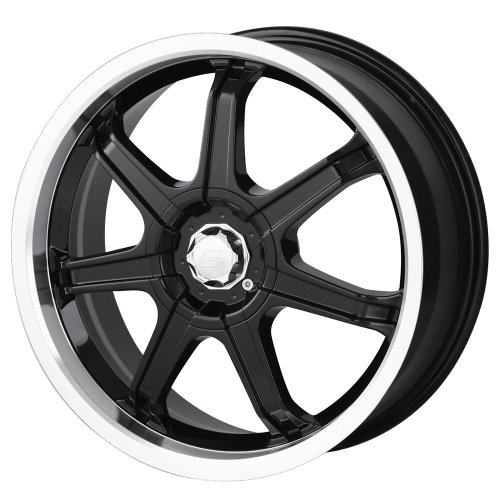 Sacchi S35 (Series 235) Black with Machined Lip - 17 x 7 Inch Wheel