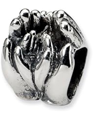 Sterling Silver Reflection Beads Collection Big & Little Hands Bead Charm 4mm Hole (fits 3mm European Style Charm Bracelets)