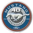 Mustang 40th Round Tin Sign 11.75" dia.