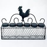 Rustic Rooster 7-Piece Spice Jar Set