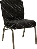 21'' Extra Wide Black Dot HERCULES&trade; Church Chair with 4'' Thick Seat - Goldvein Frame [FD-CH0221-4-GV-S0806-GG]