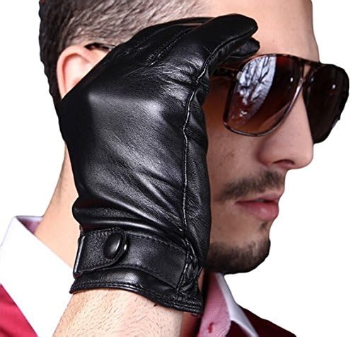 Calain Kalain Men's Leather Gloves Stylish Winter Lambskin Leather Glove M