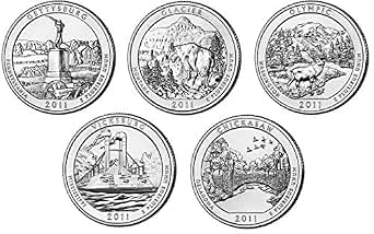 2011 P Complete Set of 5 National Park Quarters Uncirculated at Amazon's Collectible Coins Store