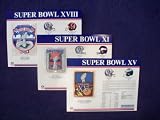 LA / Oakland Raiders NFL Super Bowl Patch Complete Set 1976 1980 1983 Willabee Ward Stat Panel Card