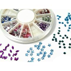 Strasssteine selbstklebend bunt versch,Motive gem.1,5-2mm/f�r N�gel