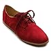 Ollio Women Classic Flat Shoe Lace Up Faux Suede Oxford