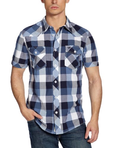 MUSTANG Jeans Herren Freizeithemd Slim Fit, kariert 4426-4919, Gr. 50 (L), Blau (peacoat 5 Preisvergleich