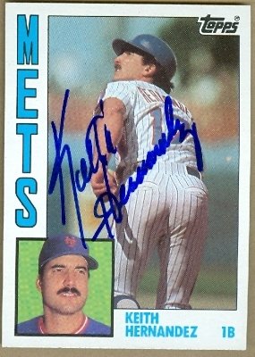 Keith Hernandez Autographed/Hand Signed baseball card (New York Mets) 1984 Topps #120 (67)