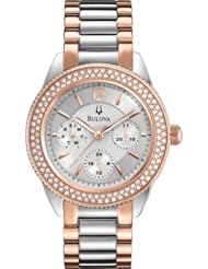 Bulova Womens 98N100 Multi-Function Crystal Bracelet Watch