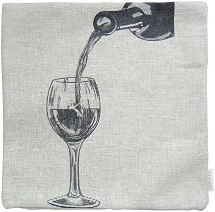 Canvas Comfort Solid Cotton Linen Square Decorative Throw Pillow Covers - Indoors or Outdoors Cushion Cases, 18" x 18", Beige/White/Black, Wine