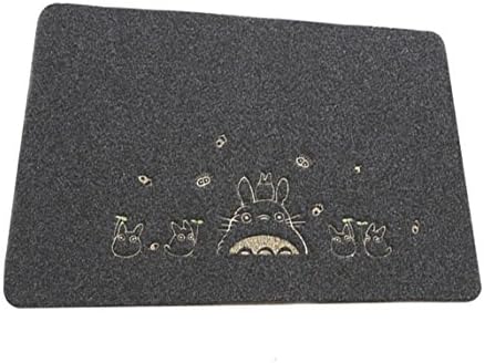 Door Mat, Dadoudou Washable Fabric Non-slip Doormat Entrance Rug Floor Mats for Home Clean Absorbent Totoro Design 15.5-Inch by 23.5-Inch (Black)