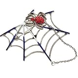 Acosta Jewellery - Red Swarovski Crystal - Purple Spider Web Brooch