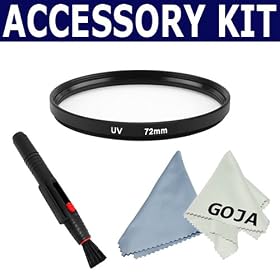Essential Lens Accessory Kit For 72MM Video Camera Camcorder - Includes: UV Filter + Lens... by