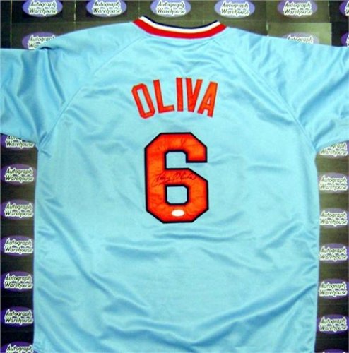 Tony Oliva Autographed/Hand Signed MLB Baseball Jersey (Minnesota Twins #6) (size L) James Spence Au