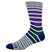 Ike Behar Men's 3 Pack Colorful Patterned Crew Dress Socks (Charcoal Teal Stripes)