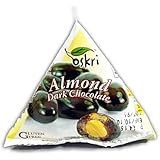 Oskri Pyramid Snacks, Almonds and Dark Chocolate, 1 Ounce (Pack of 12)
