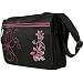 Daniel Ray // HIBISKUS FLOWER // Messenger Bag Laptoptasche Notebook Tasche - SCHWARZ PINK