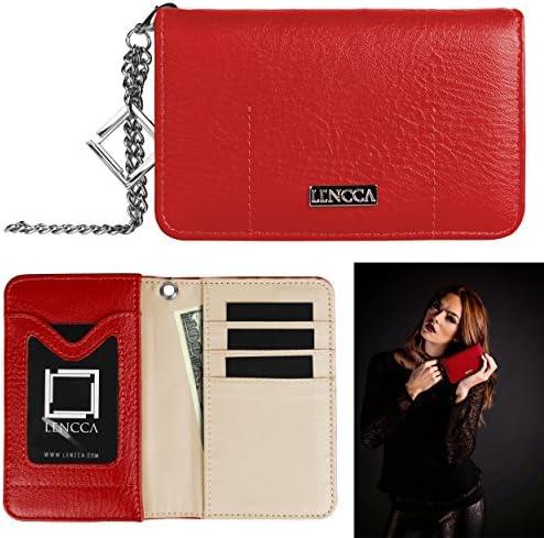 Kymira ECO Friendly Leather Wallet Case for LG G3 Vigor / Tribute / Realm / Lucid 3 / Volt Smartphones (Wine & Tan)