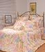 Orifashion Luxury 4 Pieces 100% Silk Charmeuse Bedding Set Printed Pink, Blue and Yellow Flowers Size: California King