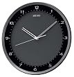 Seiko Wall Clock Quiet Sweep Second Hand Clock Black Metallic Case