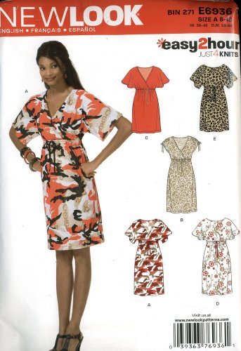 New Look Easy 2 Hour Sewing Pattern Size A 8-18 - 6 Pieces - Knee Length Dress New Look Easy 2 Hour Sewing Pattern Size A 8-18 - 6 Pieces - Knee Length Dress